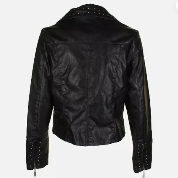 Jou Jou classic black silver studded faux-leather jacket - Picture 3 of 4